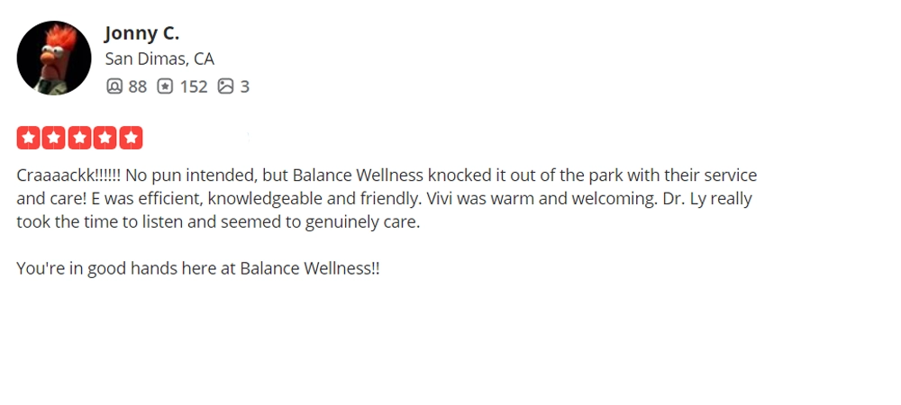 Chiropractic West Covina CA Testimonial